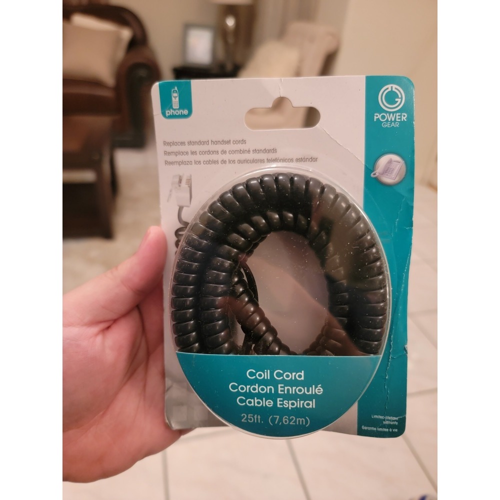 Power gear 76139 25 ft. Coil Cord Phone Handset, Black